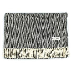 Sferra Celine Herringbone, 100% Cotton Throw Blanket - Black