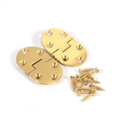 Tbest Rounded Corner Small Spring Hinge,Secretary Desk Hinge,Drop Front Desk Hinge,Desk Hinges Drop Front 2Pcs Brass Butler Tray Hinge Round Edge With Screws Folding Flap