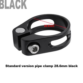 28.6mm Bike Seat Post Clamp - Aluminum Alloy Lightweight Seatpost Clamp for Mountain/Road/MTB/DH Bicycles (Black)