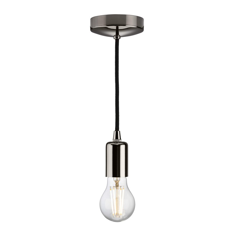 Knightsbridge 6 Inch E27 Contemporary Pendant Set in Black Nickel