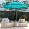 Tangkula 10FT Solar LED Patio Umbrella, 2-Tiers Scalloped Outdoor Table