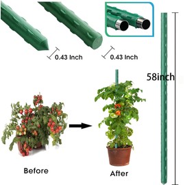 58 Inch Garden Stakes Sturdy Plant Sticks Support Tomato Stakes for Vegetable