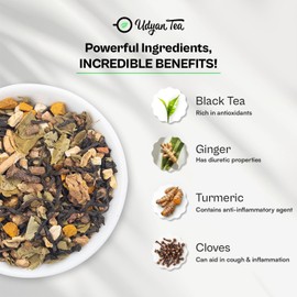 Udyan Tea Ayurveda Healing Herbal Black Tea - 100g (50 Cups) | Blended with Turmeric, Ginger & Clove | Supports Immunity & Relieves Cold Symptoms