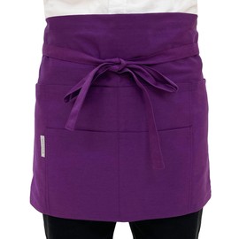 Tomaseni 102 Short Length Men's/Women's, Fashionable, Cotton Blend, Waist, One Size Fits Most, Garcon, Cafe Apron, Uniform, purple