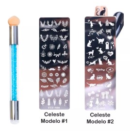 Veraly Kit Aplicador De Sellos + 1 Placa De Sellos Uñas Estampado F