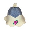 Sauna Hat Flower 100% Wool Felt Embroidered Head Protection from