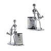 Metal Art Pen Pencil Holder Iron Saxophone Man Music Figure