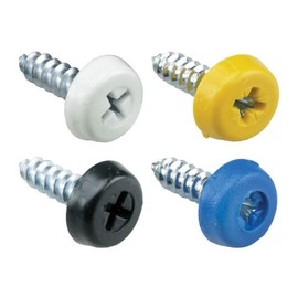 Zinc Plated No. Plate Fixings Yellow Plastic Headed Screws 3/4" Pack Qty 100