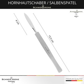 Schwertkrone Professional Callus Scraper, Gel Spatula, Cream Spatula, Ointment Spatula, Stainless Steel, Rustproof, 16 cm