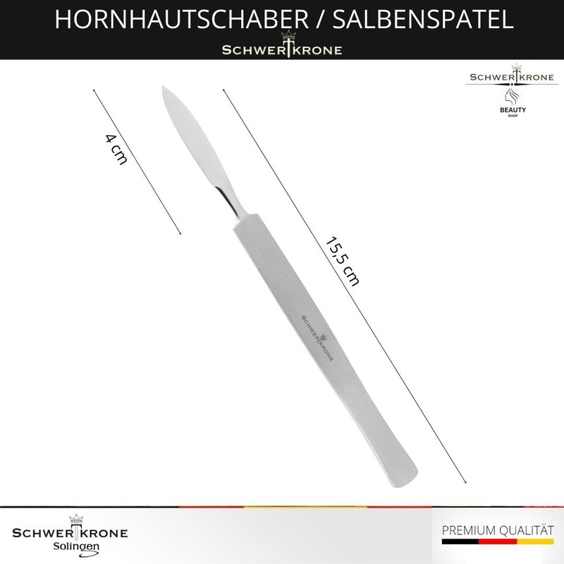 Schwertkrone Professional Callus Scraper, Gel Spatula, Cream Spatula, Ointment Spatula,