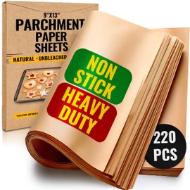 220 Pcs 9x13 Inch Parchment Paper Sheets by Baker's Signature | Parchment Baking Paper, Unbleached Parchment Paper - Perfect for Baking, Precut Non-Stick Sheets, Eco-Friendly, Will Not Curl or Burn