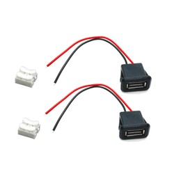 Typheoniks 2Pin USB 2.0 USB Female Pigtail Cable Power Jack DC 5V 3A Charging Port Connector Charge Interface with Open Cable USB Charger Flush Mount Socket for DIY Repairing