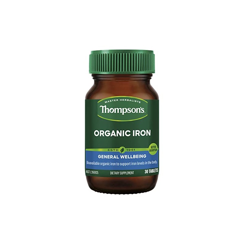 Thompson's Organic Iron 24mg 30 Tablets