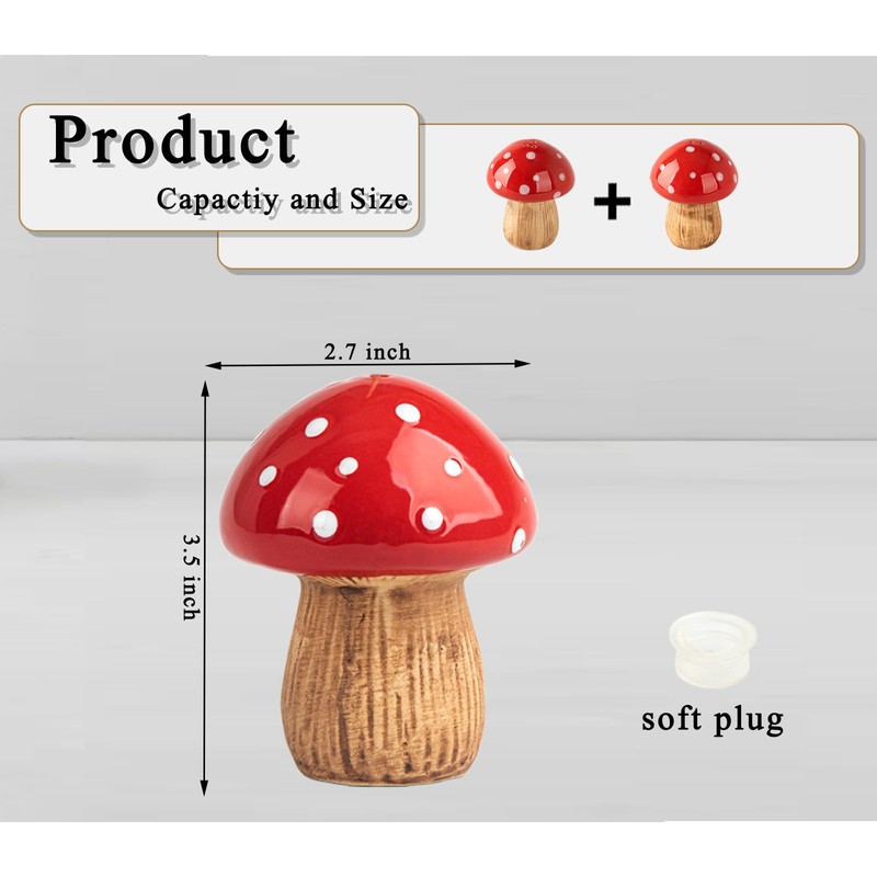 Mushroom Salt And Pepper Shakers Set Ceramic Salt Pepper Shakers