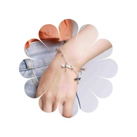 TseenYi Dragonfly Chain Line Bracelets Dragonfly Tassel Bracelets Fashion Adjustable Beads Bracelet Jewellery for Women and Girls Gifts Birthday Valentine's Day Christmas (Silver), Metal