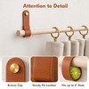 2Pcs Leather Curtain Rod Holder PU Leather Curtain Rod Holders
