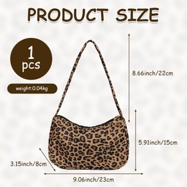 Belligern Leopard Print Bag,Leopard Print Bags for Women Leopard Crossbody Bag Leopard Print Cross Body Bag Trendy Vintage Underarm Bag,for Work School Travel (Leopard Brown)