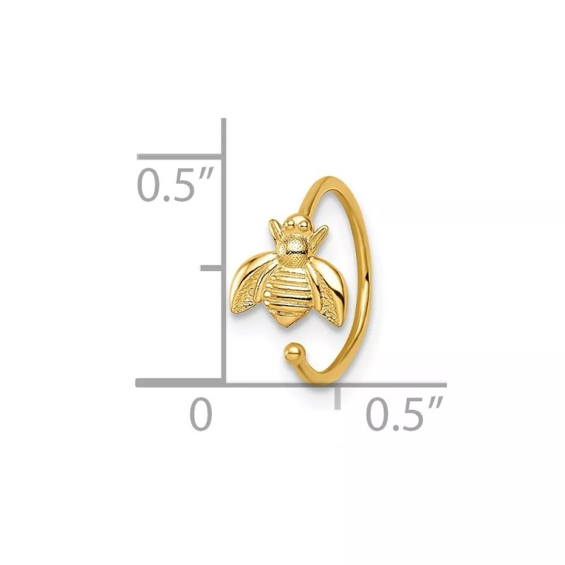 Unbranded 6.42mm 14K Yellow Gold 18 Gauge Bumble Bee Nose