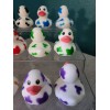 Approx 2"- Color Cow Print Rubber Ducks (#6) - J33Ps
