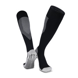 O.F.M Football Socks, Stockings, With Grip, Anti-Slip Socks, Shock Absorption, Antibacterial, Odor Resistant, Non-stuffy, Futsal, Baseball Socks, Black