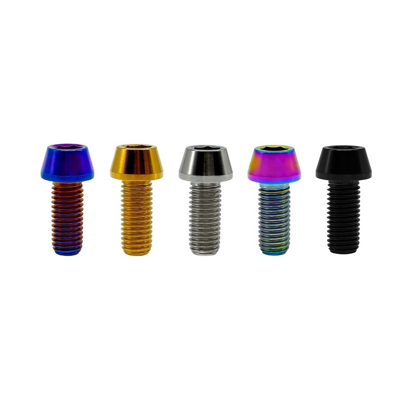 RISON-Titanium Pack of 5 Titanium Bicycle Stem Screws M5, Bicycle