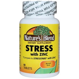 Nature's Blend Stress Formula with Zinc 60 Tablets Gluten Free Nutritional Su...