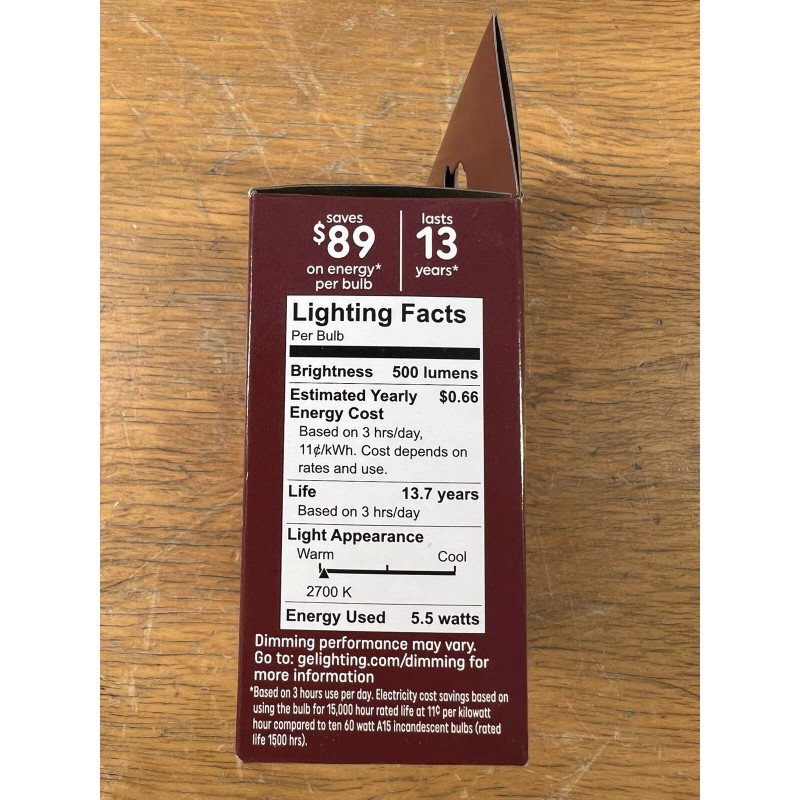 GE Relax 60w Clear EQ A15 Soft White Candelabra Base