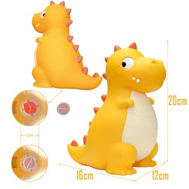LEcylankEr Dinosaur Money Box Children's Dinos Piggy Bank Christening Gifts for Girls Boys Money Box Made of Safe PVC Material Good for Decoration, Toy, Gift (Yellow)