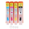4 Pcs Ink Cartridge Black Blue Magenta Yellow Permanent Chip