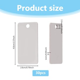 DICOSMETIC 30Pcs Metal Stamping Blanks Engraved Pendant Rectangle Blank Stamping Tags 0.8 Inch Wide Name Plate Charm Stainless Steel Tag Charms for Keychain Earring Necklace Jewelry Making