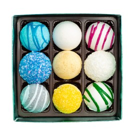 Fizz & Bubble Premium Moisturizing Bubble Bath Bomb Truffles for Adults, Women, Kids, and Gifts - 9 Bath Bomb Set - Spa Bon Bon Set