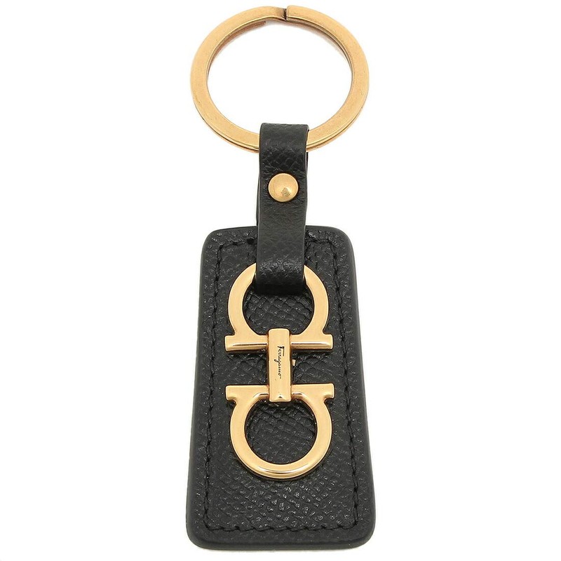 Salvatore Ferragamo 22E014 GANCINI Key Ring, Women's, (1) NERO(0734287)