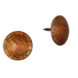 1 1/2 Inch, Round Hammered Clavos, Solid Copper, Decorative Door Nails, 6 Pack