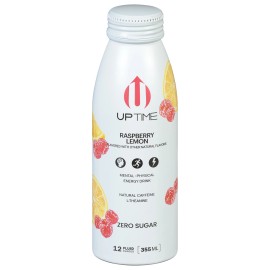UD_Uptime Energy Case 12 Raspberry Lemonade Flavored Sugar-Free Energy Drink Low-Carb B12 Halal Certified Ginseng Water