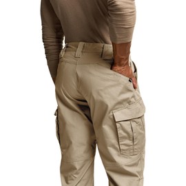 CQR Men's Tactical Pants, Water Resistant Ripstop Cargo Pants, Lightweight EDC Work Hiking Pants, Outdoor Apparel, Raider Mag Pocket Khaki, 40W x 30L