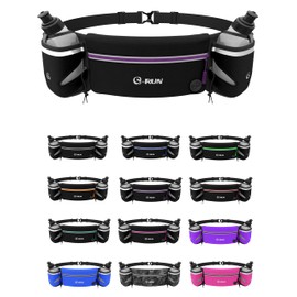 Q-RUN Running Hydration Belt, Purple, Medium 25-33 inches, 10 Oz