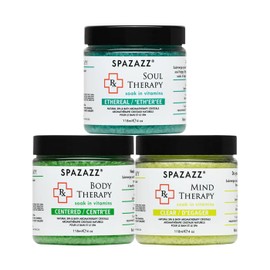 RX Therapy Spa and Hot Tub Aromatherapy Scented Relaxation Bath Salt Crystals - Mind Body and Soul Sample Bundle (4OZ 3 Pack)