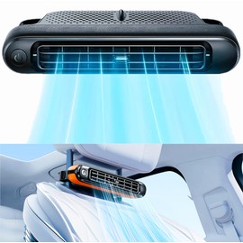 JUNSKY Car Fan, Headrest, Car Fan, 2025 Model, Top Grade, 3 Adjustable Levels, Angle Adjustable, Double Fan, Back Smoothing Relief, Improves Air Conditioning Efficiency, Summer Protection, Easy Installation, Protection for Sleeping Overnight Cars, Universal Type (Black)