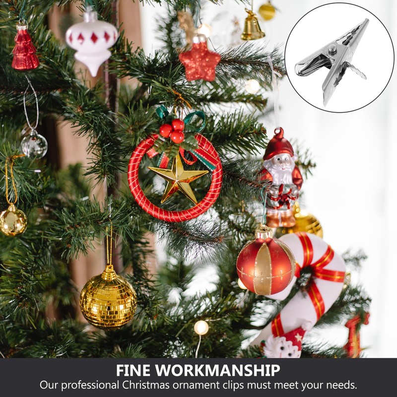 Operitacx Pack of 100 Multi-Purpose Iron Clips for Christmas Decoration