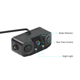 3in1 Backup Camera Kits, 170° Angle Car Rear View Parking Reversing Security Camera with One Buzzer,Two Radar Sensor HD Night Vision Waterproof for Truck SUV Van RV ect BC005