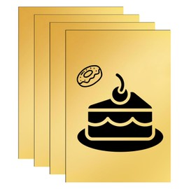 LALAGO 4 Pezzi Pannelli per Incisione Laser 30x20cm 1,3mm, Doppio Colore Plactic Incisibile Targhetta Incisa Fogli di Plastica ABS Nero su Oro Specchiato, Fogli Acrilici Pannello per Personalizzato