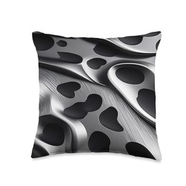 Cheetah animal print gray and black pattern Throw Pillow