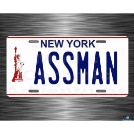 New York Seinfeld  Kramer ASSMAN proctologist  License Plate  Read Description
