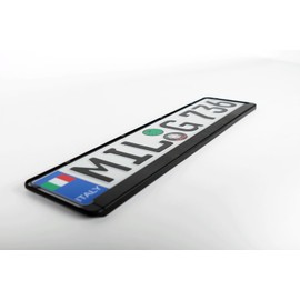 Italy Flag Euro Style Plate and Frame Package - Plate, Frame & Mounting Screws