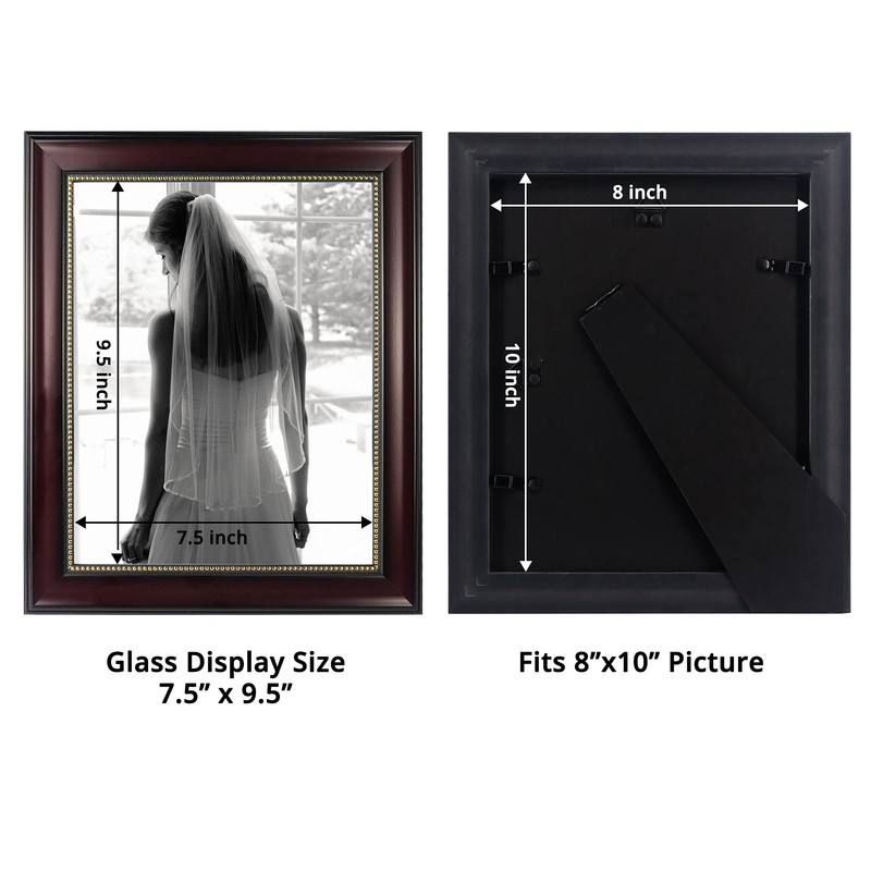 GraduationMall 8x10 Picture Frames, Real Glass, Display Photos for Wall