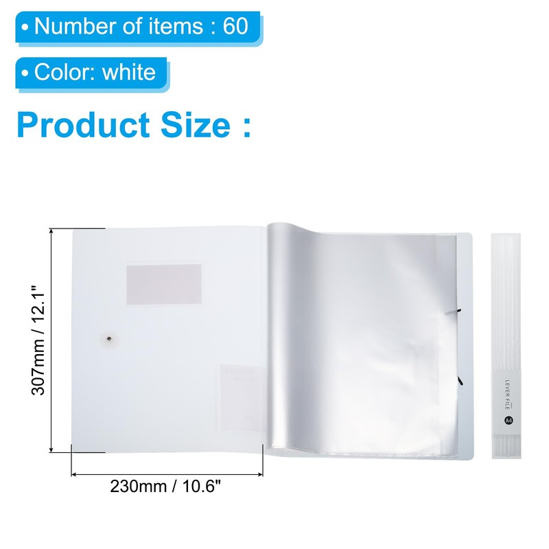 PATIKIL 8.5x11 Binders with Plastic Sleeve, 1 Pcs A4 Display
