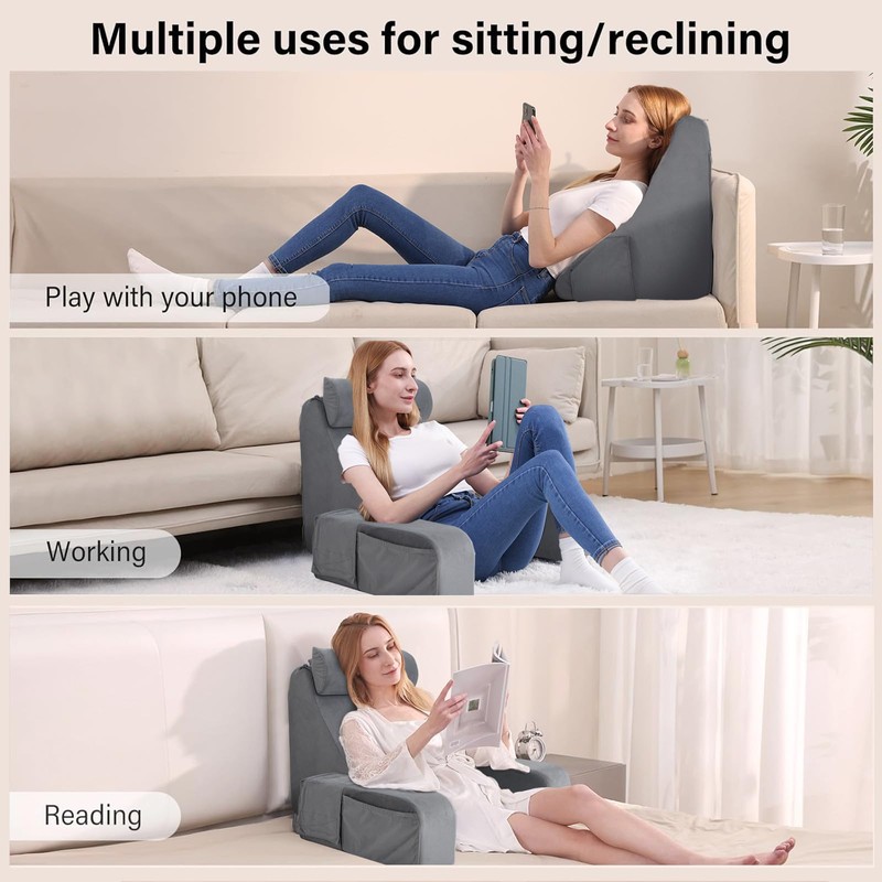 ENITYA Reading Pillow for Sitting in Bed Adult, 19" Back