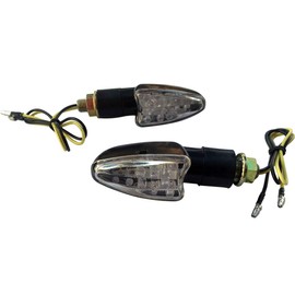 MotorToGo Black LED Motorcycle Turn Signal Blinkers Side Marker Indicators Blinkers Compatible for Yamaha FZ07