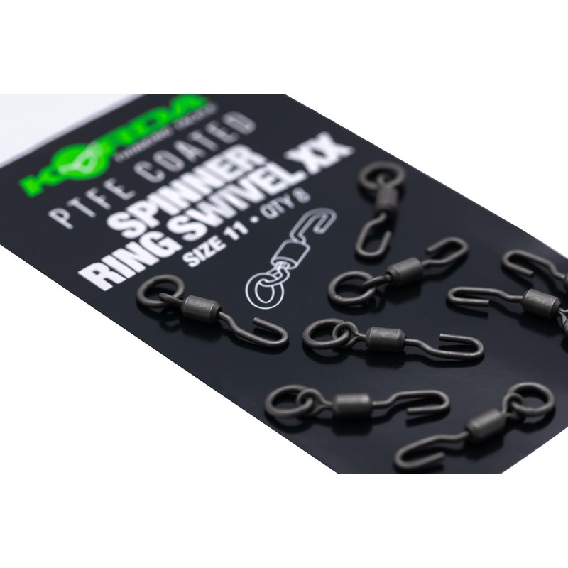 Korda PTFE Spinner Ring Swivels XX Size 11 Qty 8