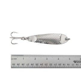Fish WOW! 10pcs 2oz Casting Spoon Jig Lures Hammered Spoons with a Treble Hook - Silver